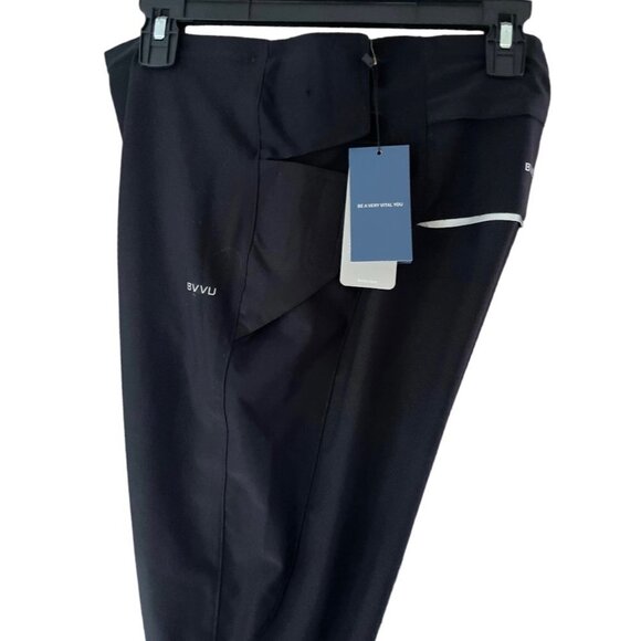 BVVU Womens High-Waisted Sauna Pants Large Black Silver Workout Fat-Burner NWT - Picture 4 of 16